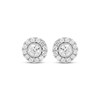 Thumbnail Image 2 of Diamond Halo Stud Earrings 1 ct tw 10K White Gold