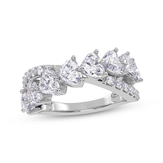 KAY Lab-Grown Diamonds Heart-Shaped & Round-Cut Crossover Ring 2 ct tw 14K White Gold