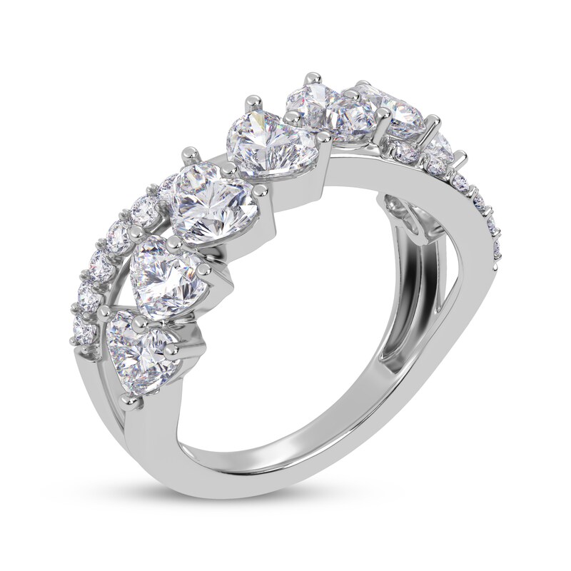 Main Image 2 of KAY Lab-Grown Diamonds Heart-Shaped & Round-Cut Crossover Ring 2 ct tw 14K White Gold