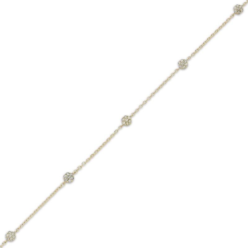 Main Image 2 of Multi-Diamond Station Bracelet 1/3 ct tw 14K Yellow Gold 7"