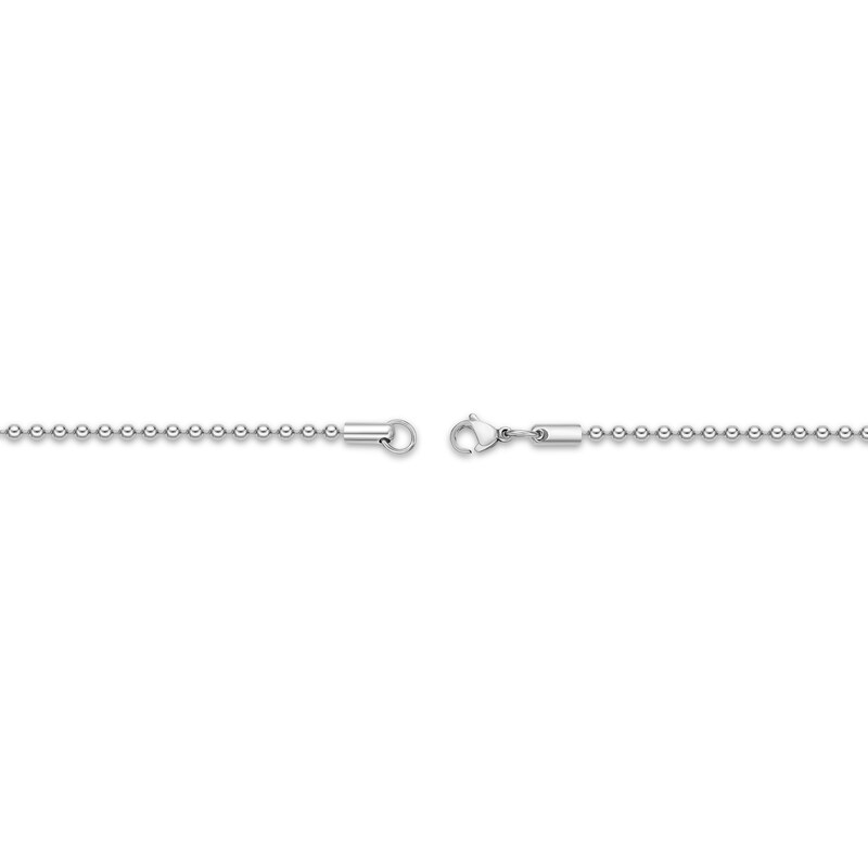 Main Image 3 of Men's Cross Hammered Dog Tag Necklace Stainless Steel & Black Ion Plating 24&quot;