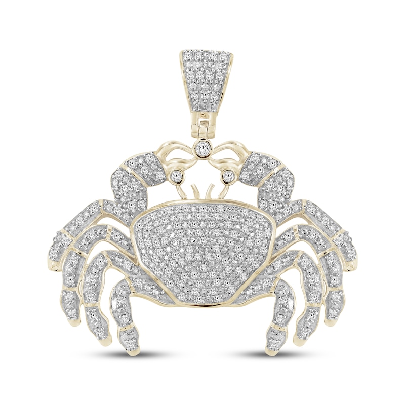 Main Image 1 of Men's Diamond Crab Charm 3/4 ct tw Sterling Silver & Yellow Rhodium