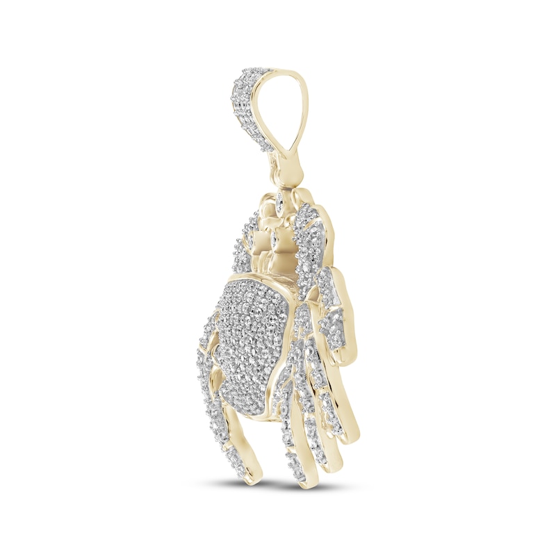Main Image 2 of Men's Diamond Crab Charm 3/4 ct tw Sterling Silver & Yellow Rhodium