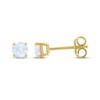Thumbnail Image 3 of Lab-Created Opal Solitaire Stud Earrings 10K Yellow Gold