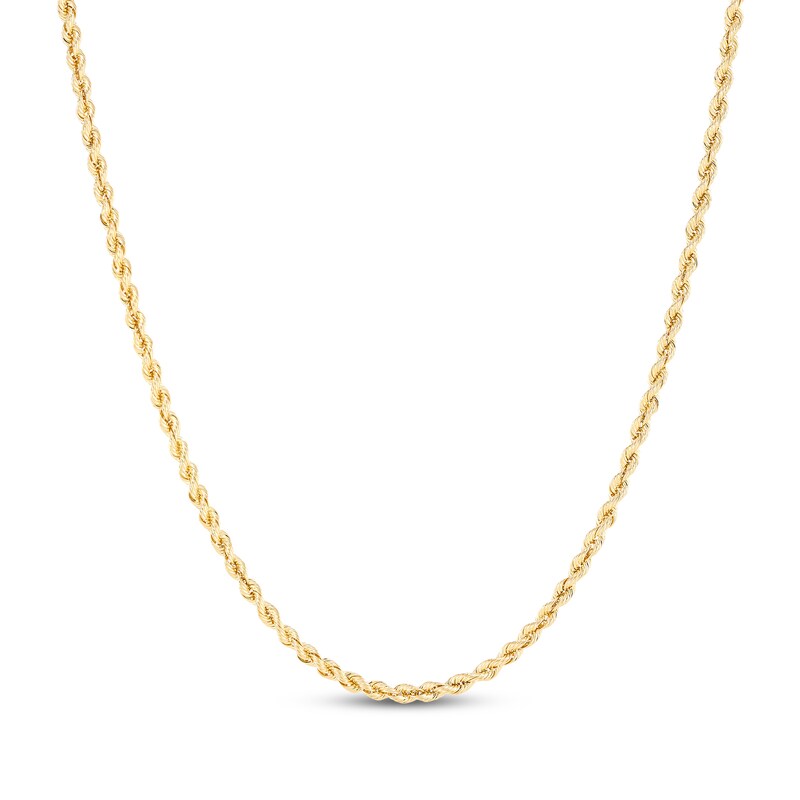 Main Image 1 of Silk Rope Chain 3.65mm Solid 14K Yellow Gold 16"