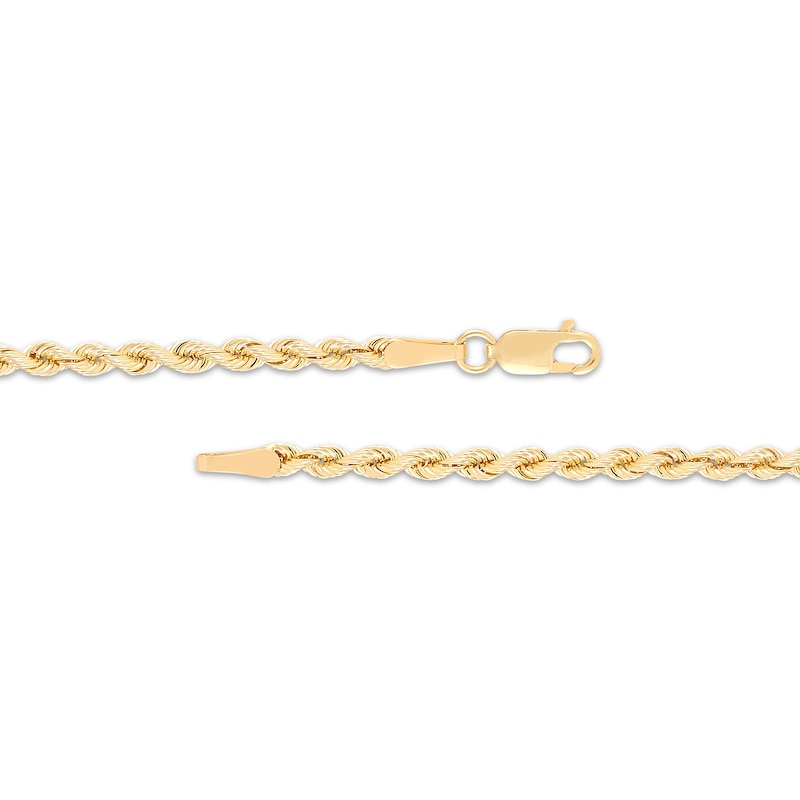 Main Image 2 of Silk Rope Chain 3.65mm Solid 14K Yellow Gold 16"