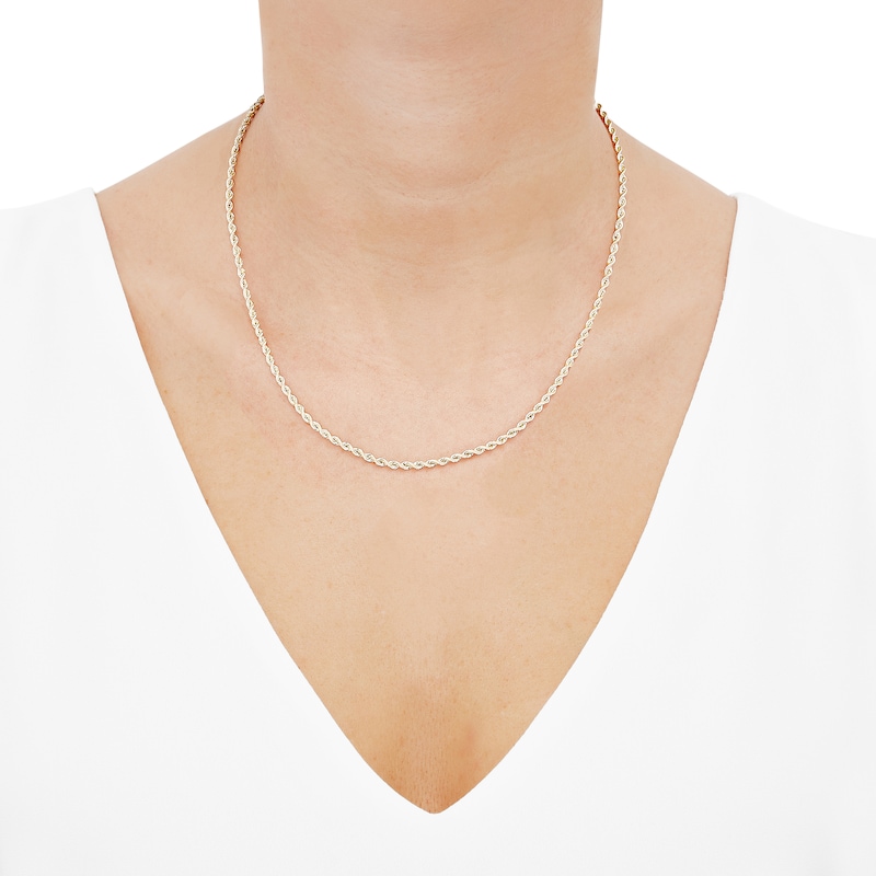 Main Image 3 of Silk Rope Chain 3.65mm Solid 14K Yellow Gold 16"