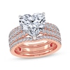 Thumbnail Image 1 of Adore Heart-Shaped Lab-Grown Diamond Three-Piece Bridal Set 3 ct tw 14K Rose Gold