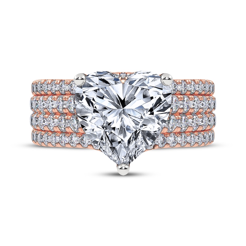 Main Image 3 of Adore Heart-Shaped Lab-Grown Diamond Three-Piece Bridal Set 3 ct tw 14K Rose Gold