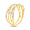 Thumbnail Image 2 of Diamond Multi-Row Crossover Fashion Ring 1/2 ct tw 10K Yellow Gold