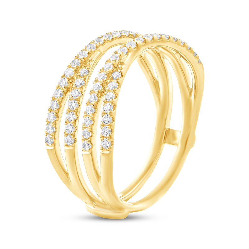 Main Image 2 of Diamond Multi-Row Crossover Fashion Ring 1/2 ct tw 10K Yellow Gold