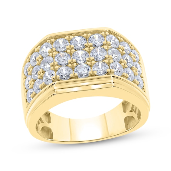 KAY Lab-Grown Diamonds Men's Three-Row Ring 3 ct tw 10K Yellow Gold