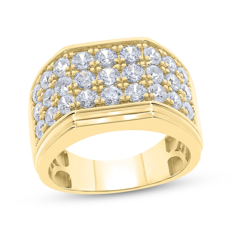 Main Image 1 of KAY Lab-Grown Diamonds Men's Three-Row Ring 3 ct tw 10K Yellow Gold
