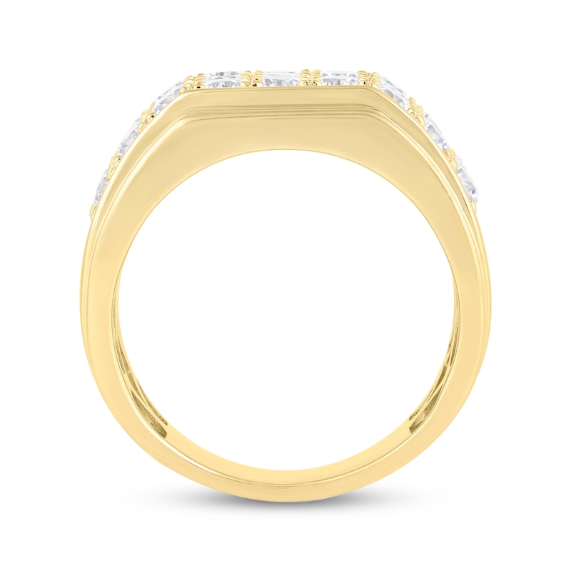 Main Image 3 of KAY Lab-Grown Diamonds Men's Three-Row Ring 3 ct tw 10K Yellow Gold