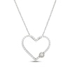 Thumbnail Image 1 of Cultured Pearl & White Lab-Created Sapphire Heart Necklace Sterling Silver 18"