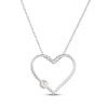 Thumbnail Image 3 of Cultured Pearl & White Lab-Created Sapphire Heart Necklace Sterling Silver 18"
