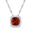 Thumbnail Image 2 of Cushion-Cut Garnet & White Lab-Created Sapphire Gift Set Sterling Silver