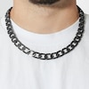 Thumbnail Image 4 of Men's Hexagon Link Necklace Matte Black Ion-Plated Solid Stainless Steel 20.25"
