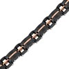 Thumbnail Image 2 of Men's Railroad Link Chain Bracelet Black & Rose Ion-Plated Stainless Steel 8.5"