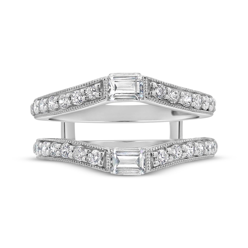 Main Image 3 of Adore Lab-Grown Diamonds Round & Emerald-Cut Enhancer Ring 1/5 ct tw 14K White Gold