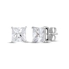 Thumbnail Image 1 of Square-Cut White Lab-Created Sapphire Solitaire Stud Earrings Sterling Silver