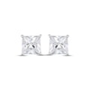 Thumbnail Image 2 of Square-Cut White Lab-Created Sapphire Solitaire Stud Earrings Sterling Silver