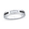 Thumbnail Image 1 of Adore Men's Black & White Diamond Trios Brushed Wedding Band 1/3 ct tw 10K White Gold