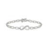 Thumbnail Image 1 of Diamond Infinity Symbol Chain Link Bracelet 1/4 ct tw Sterling Silver 7"