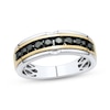 Thumbnail Image 1 of Adore Men's Black Diamond Wedding Band 1 ct tw 10K Two-Tone Gold