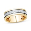 Thumbnail Image 1 of Adore Men's Diamond Striped Wedding Band 1/4 ct tw 10K Two-Tone Gold