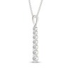 Thumbnail Image 2 of Diamond Graduated Drop Necklace 1/4 ct tw 10K White Gold 18"