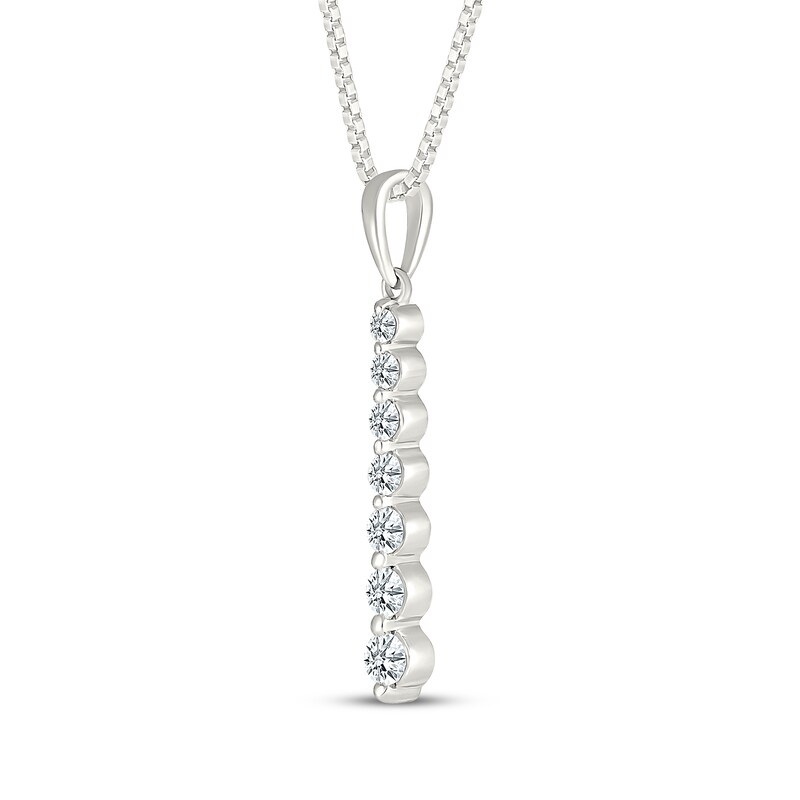 Main Image 2 of Diamond Graduated Drop Necklace 1/4 ct tw 10K White Gold 18"