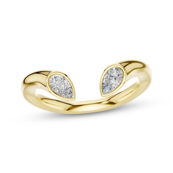 STUDIO BY KAY Pear-Shaped Lab- Grown Diamond Deconstructed Ring 1/5 ct tw 24K Yellow Gold Vermeil Sterling Silver