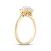 Thumbnail Image 2 of Adore Emerald-Cut Diamond Double Halo Engagement Ring 1/2 ct tw 14K Two-Tone Gold