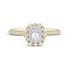Thumbnail Image 3 of Adore Emerald-Cut Diamond Double Halo Engagement Ring 1/2 ct tw 14K Two-Tone Gold