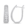 Thumbnail Image 3 of Diamond Three-Row Tapered Hoop Earrings 1 ct tw 10K White Gold