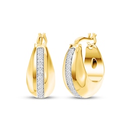 Lab-Grown Diamond Tapered Hoop Earrings 1/4 ct tw 24K Yellow Gold Vermeil Sterling Silver