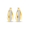 Thumbnail Image 2 of Lab-Grown Diamond Tapered Hoop Earrings 1/4 ct tw 24K Yellow Gold Vermeil Sterling Silver
