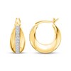 Thumbnail Image 3 of Lab-Grown Diamond Tapered Hoop Earrings 1/4 ct tw 24K Yellow Gold Vermeil Sterling Silver