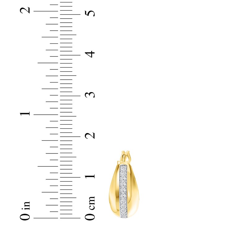 Main Image 5 of Lab-Grown Diamond Tapered Hoop Earrings 1/4 ct tw 24K Yellow Gold Vermeil Sterling Silver
