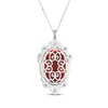 Thumbnail Image 3 of Oval-Cut Red Agate Cameo Necklace Sterling Silver 20"
