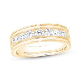 Adore Men's Diamond Seven-Stone Wedding Band 1 ct tw 10K Yellow Gold