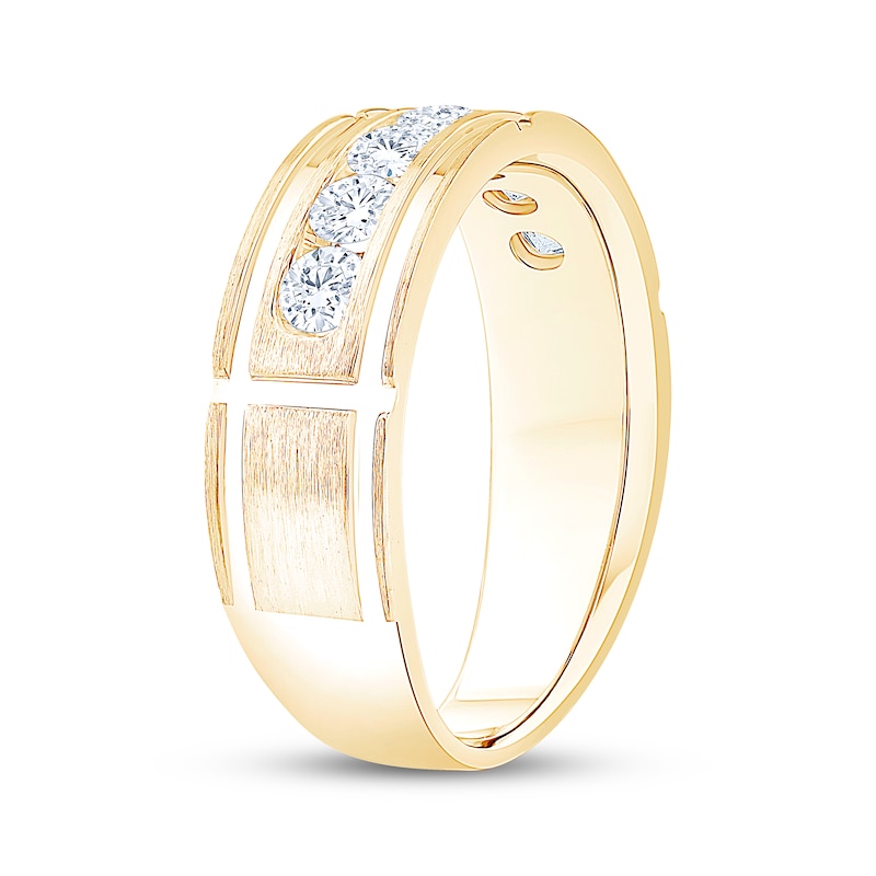 Main Image 2 of Adore Men's Diamond Seven-Stone Wedding Band 1 ct tw 10K Yellow Gold