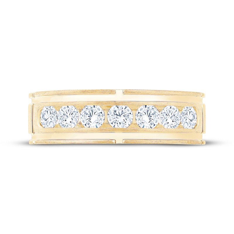 Main Image 3 of Adore Men's Diamond Seven-Stone Wedding Band 1 ct tw 10K Yellow Gold