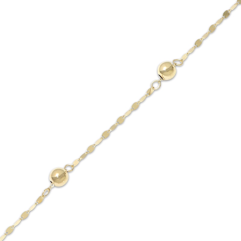 Main Image 2 of Bead Station Mirror Chain Necklace Hollow 10K Yellow Gold 18"