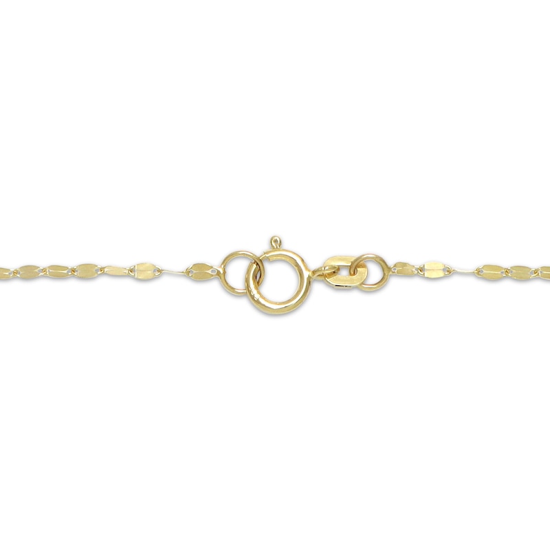Main Image 3 of Bead Station Mirror Chain Necklace Hollow 10K Yellow Gold 18"