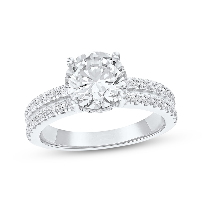 Main Image 1 of Lab-Grown Diamonds Round-Cut Hidden Halo Engagement Ring 2-1/2 ct tw 14K White Gold