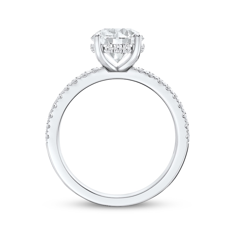 Main Image 3 of Lab-Grown Diamonds Round-Cut Hidden Halo Engagement Ring 2-1/2 ct tw 14K White Gold