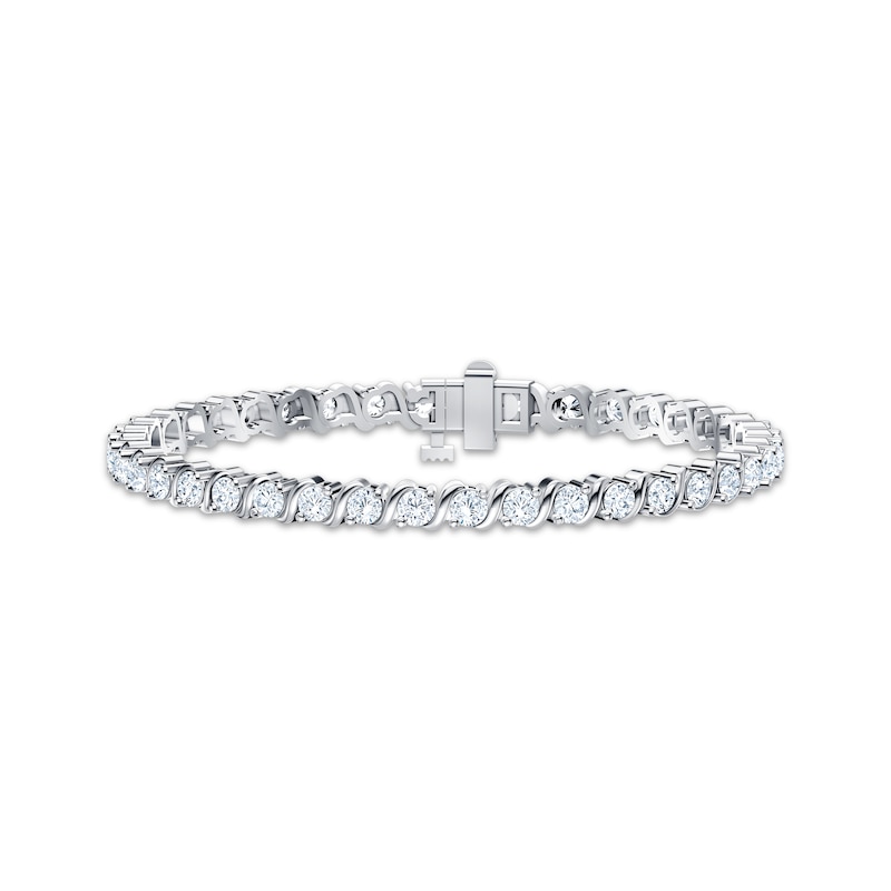 Main Image 1 of KAY Lab-Grown Diamonds Swirl Link Bracelet 4 ct tw 10K White Gold 7"