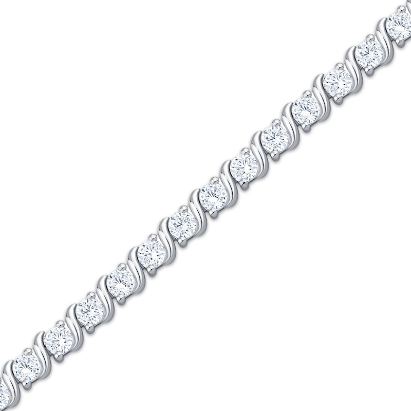 Main Image 2 of KAY Lab-Grown Diamonds Swirl Link Bracelet 4 ct tw 10K White Gold 7"